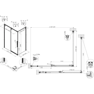 Душевой уголок Vincea Ultima VSR-7UL1012CL 120x100х200 см, профиль хром/стекло прозрачное 3