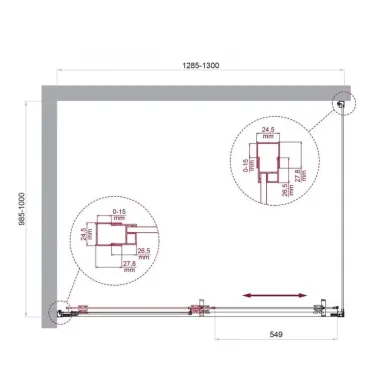 Душевой уголок BelBagno Luce LUCE-AH-1-130/100-C-Cr 130x100 см, хром/прозрачное стекло 5