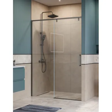 Душевая дверь BelBagno Soft Close-1 SOFT_CLOSE-1-BF-1-150-C-GM 150 см, оружейная сталь/прозрачное стекло 0