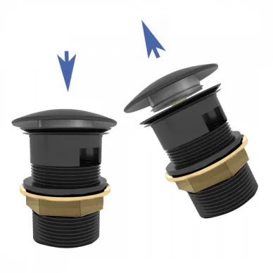 Сливной набор для раковины Teymi Solli T140104 с переливом, click-clack, чёрный матовый 9