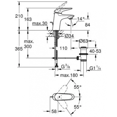 Смеситель для раковины Grohe Eurostyle New (23707003) 7