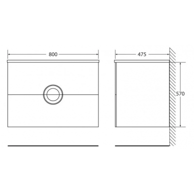Тумба для ванной Belbagno Onda 80 (Bianco Lucido) 3
