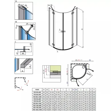 Правая часть душевой кабины Radaway Essenza (385002-01-01R) (80 см) (R) 7