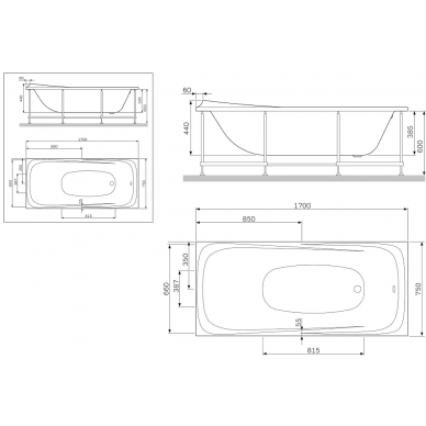 Панель фронтальная AM.PM Sensation (W30A-170-075W-P) 170х75 см 1