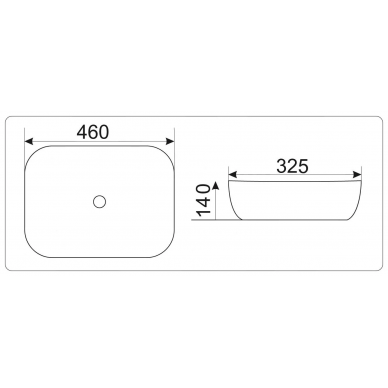 Раковина накладная CeramaLux LuxeLine (D1333H022) (46 см) 1