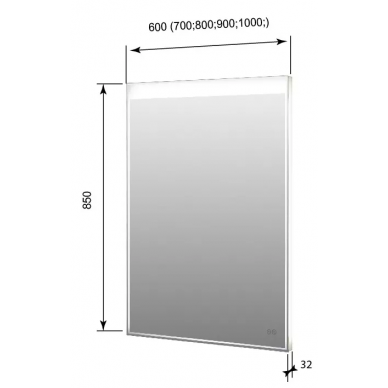 Зеркало Aquanet Палермо (00249354) (100x85 см) с LED подсветкой 1