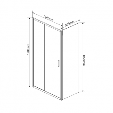 Душевой уголок Vincea Garda (VSR-1G8016CH) 160x80х190 см, профиль хром/стекло шиншилла 6
