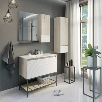 Тумба для ванной Comforty Страсбург (90 см) (дуб дымчатый) 8