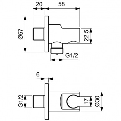 Душевая система Ideal Standard Ceratherm T100 (A7590AA) встраиваемый комплект, термостатическая, хром 13