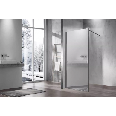 Душевая перегородка Vincea Walk-In (VSW-1H900MRGM) 90х200 см, профиль вороненая сталь/стекло зеркальное 1