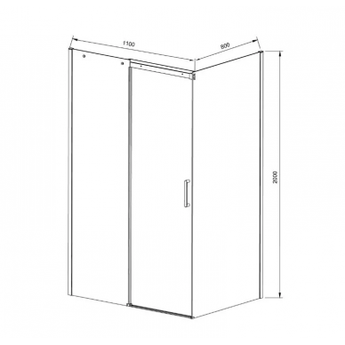 Душевой уголок Vincea Dice (VSR-4D8011CLB) 110x80х200 см, профиль чёрный/стекло прозрачное 2