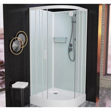 Душевая кабина Frank F420 White (420020) 120х120х215 см, без крыши, прозрачное стекло 8