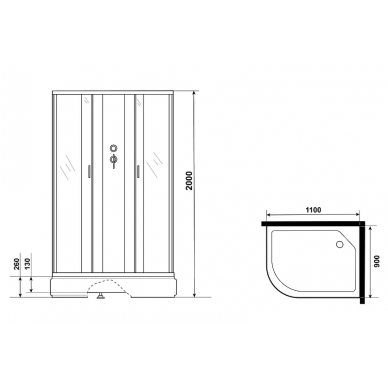Душевая кабина Niagara Classic 110х90 R (NG-33194-14RBK) без гидромассажа 13