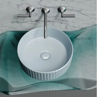 Раковина накладная Ceramicanova Element (CN6057MHL) (36 см) серо-голубая матовая 5