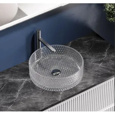 Раковина накладная Ceramicanova Cristal (CN6062) (36 см) стеклянная прозрачная 10