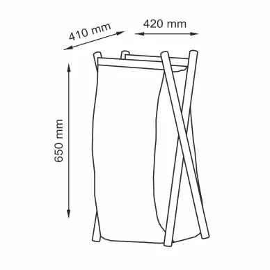 Корзина для белья Wasserkraft Nau WB-772-L большая, 42x41x65 см, серая 9