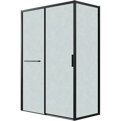 Душевой уголок Grossman Style 110x70х195 см, стекло шиншилла/профиль чёрный матовый 0