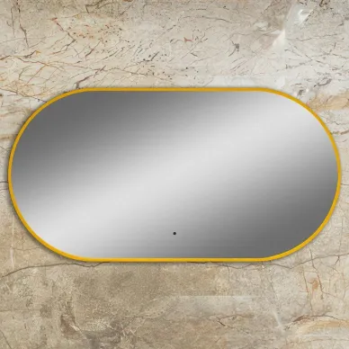 Зеркало Art&Max Torino AM-Tor-550-1050-DS-Gold 55х105 см бесконтактный сенсор с LED подсветкой, золото 7