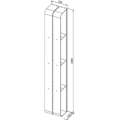 Полка Aquanet Магнум 334114 вертикальная 15x100 см, сталь браш 8
