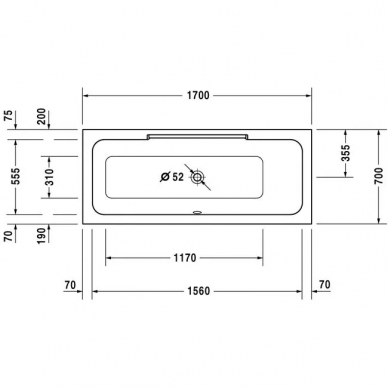 Акриловая ванна Duravit DuraStyle 170x70 DX (700295000000000) с ножками 6