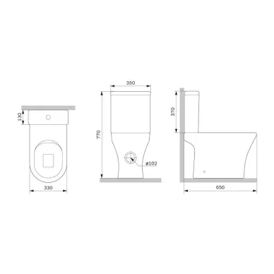 Унитаз напольный Am.Pm Sense C748600SC безободковый, микролифт 9