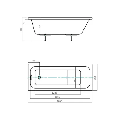 Акриловая ванна Aquatek Мия 180х70 6