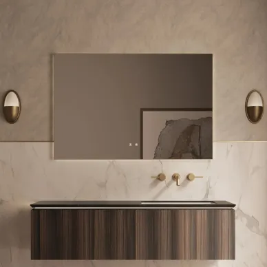 Тумба для ванной Vincea Luxe VMC-4LX140WN 139x52 см, подвесная, натуральный орех 1