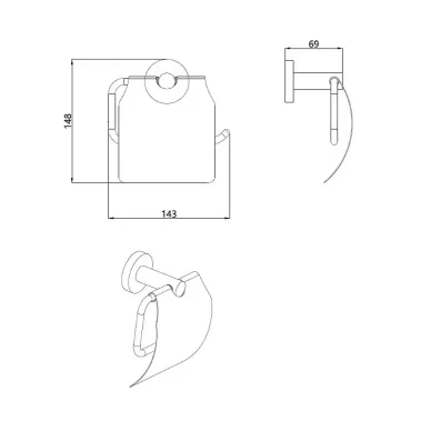 Набор аксессуаров для ванной комнаты AQUAME Trento AQM7221MB 5 в 1, черный 10