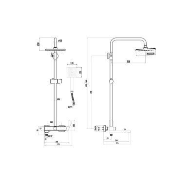 Душевая стойка Fmark FS8645-1H золото 5