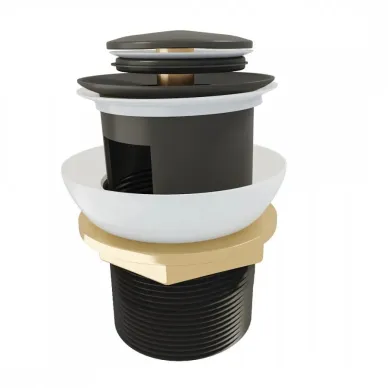 Сливной набор для раковины Teymi Ritta T140124 с переливом, click-clack, чёрный матовый 9