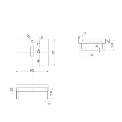 Столешница под раковину Teymi Helmi T150406 60x50, дуб кашмир 14