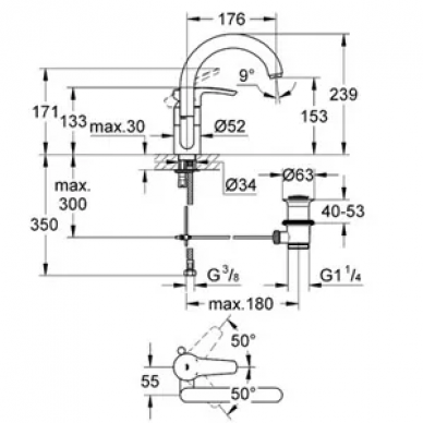 Смеситель для раковины Grohe Eurostyle (32444001) 1