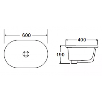 Раковина накладная BelBagno (BB1004) (60 см) 1