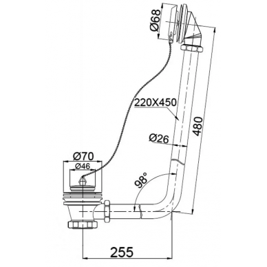 Слив-перелив для ванны BelBagno (BB567-OVF-CRM) (хром) 1