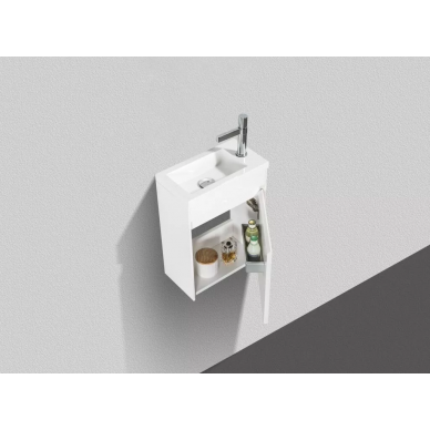 Тумба для раковины BelBagno Pietra Mini (PIETRA MINI-400-1A-SO-BL-R) правосторонняя (39.4x21.7) белый глянцевый 5