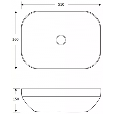 Раковина накладная Mira (MR-3651) белая (51Х36Х15 см) 5