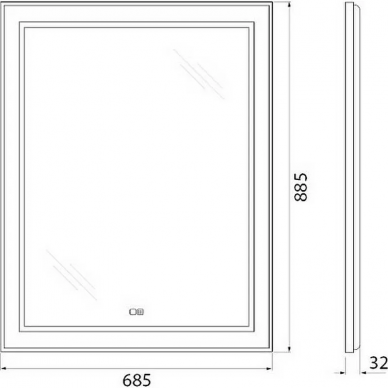 Зеркало BelBagno Kraft (SPC-KRAFT-685-885-TCH-WARM) 68,5 см, сатин 7