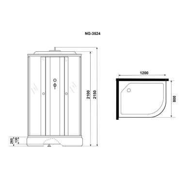 Душевая кабина Niagara Eco (E120/80/26L/TN) левая, 120х80х215 см 8
