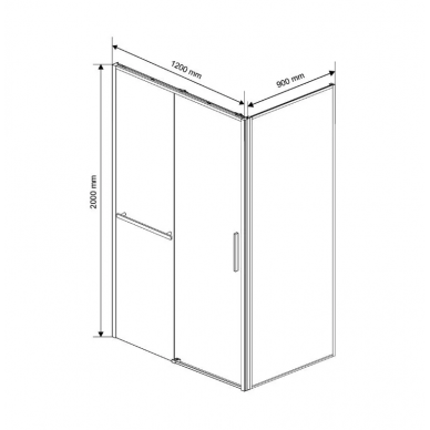 Душевой уголок Vincea Slim Soft (VSR-1SS9012CGB) 120х90х200 см, профиль чёрный/стекло тонированное 7
