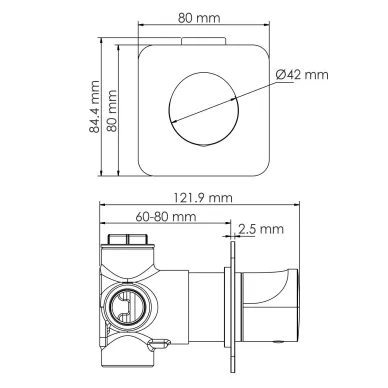 Душевая система Wasserkraft Neckar 2100 скрытого монтажа, золото 6