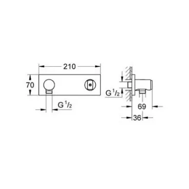 Держатель ручного душа Grohe Grohtherm F 27621000 с подключением для душевого шланга 3