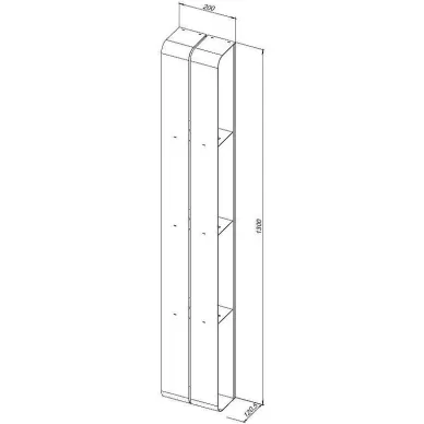 Полка Aquanet Магнум Н 326459 вертикальная 20x130 см, чёрная матовая 8