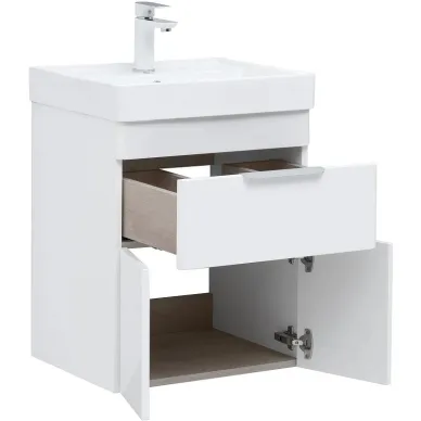 Тумба для ванной Aquanet Ирис New 310147 50 см, белая глянцевая 3
