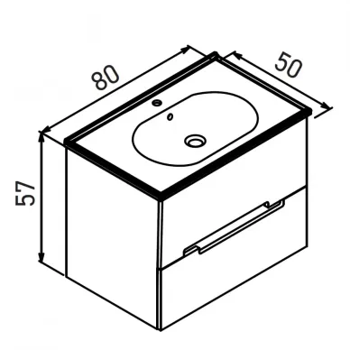 Тумба с раковиной ORKA Lodi 5005884 80 см, белый/золото 8