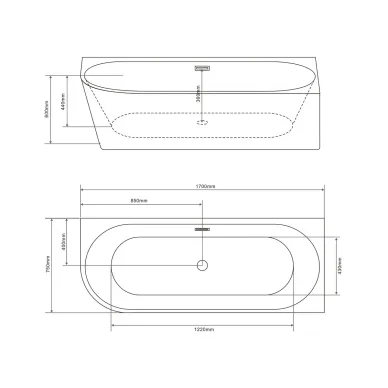 Акриловая ванна Grossman Cristal GR-2206FR 170x75 правая, белая 5