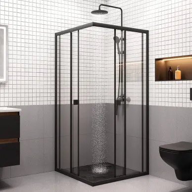 Душевой уголок Am.Pm Sense W76G-403-9090-BT 90х90, стекло прозрачное/профиль чёрный матовый 3