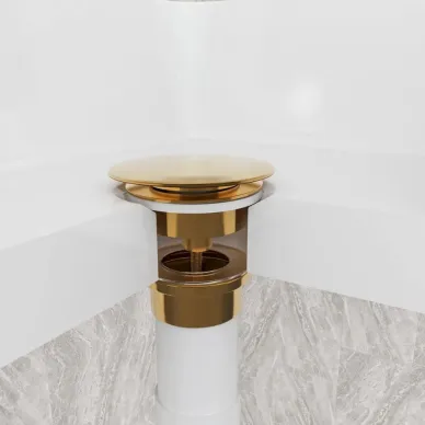 Сливной набор для раковины Teymi Lina T140215 click-clack, золото 7