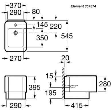 Биде напольное Roca Element (357574000) 1