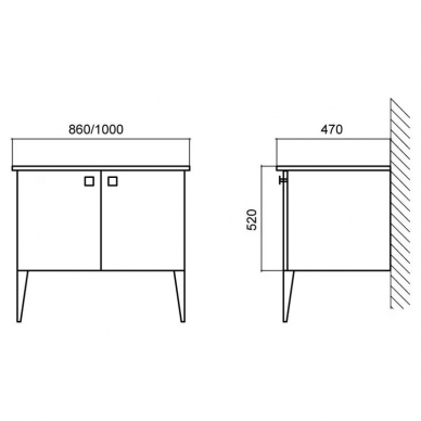 Тумба для ванной Belbagno Atria (ATRIA-1000-2A-SO-NL) черный 2