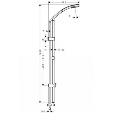 Душевой гарнитур Hansgrohe Croma 100 Vario/Unica'Reno Lift (27811000) (105 см) 1